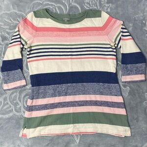 T by Talbot’s Multicolored Knit 3/4 Sleeve Blouse size Small 100% cotton
